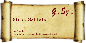 Girst Szilvia névjegykártya